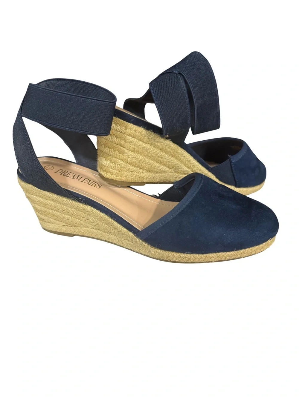Dream Pairs Navy Espadrille Wedge Sandals with Ankle Strap
